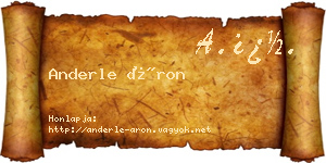 Anderle Áron névjegykártya