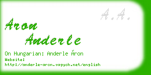 aron anderle business card